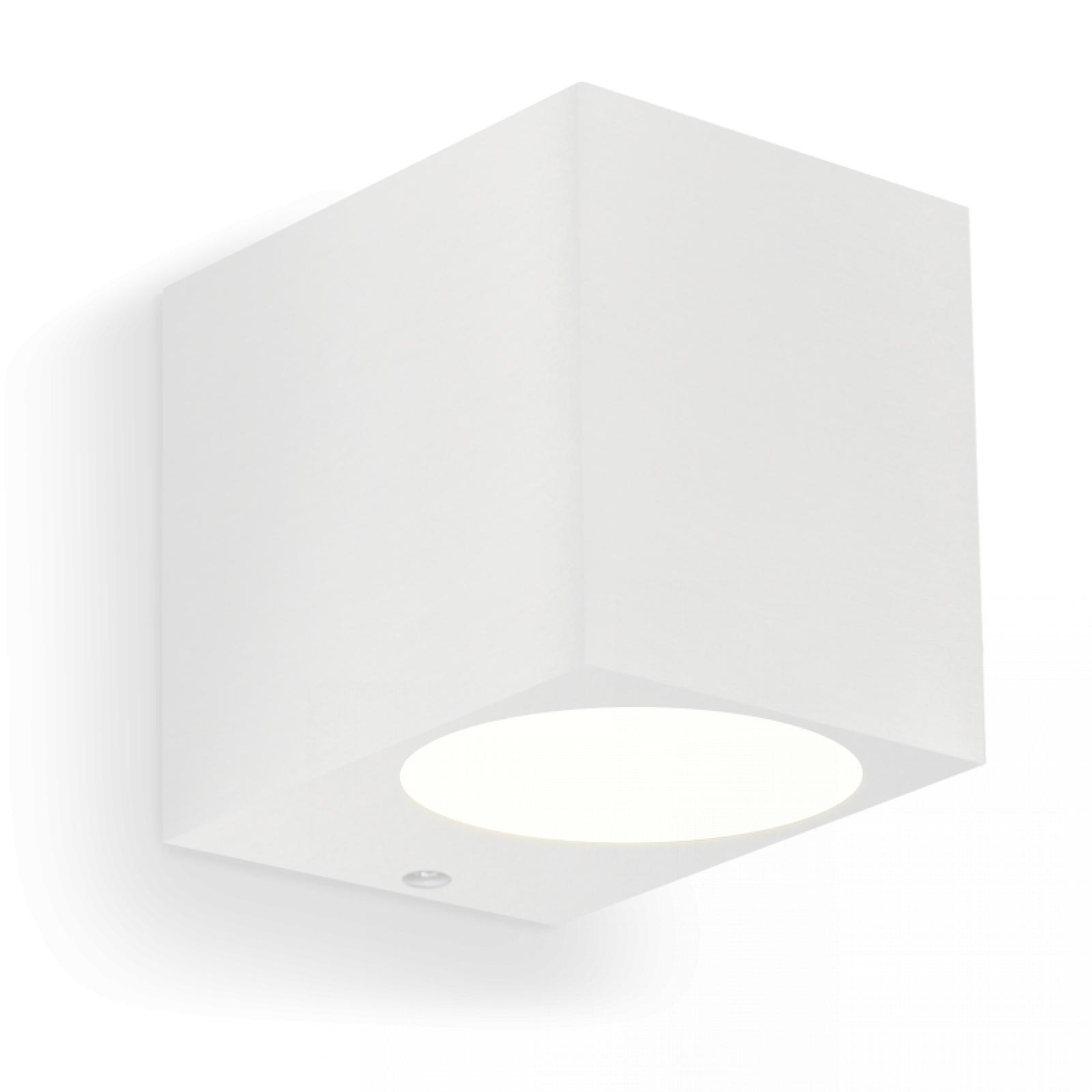  LED Wandleuchte weiß eckig quadratisch Glas 1-flammig Schrauben & Dübeln IP44 1,2W LED Lichtfarbe warmweiß GU10 230V